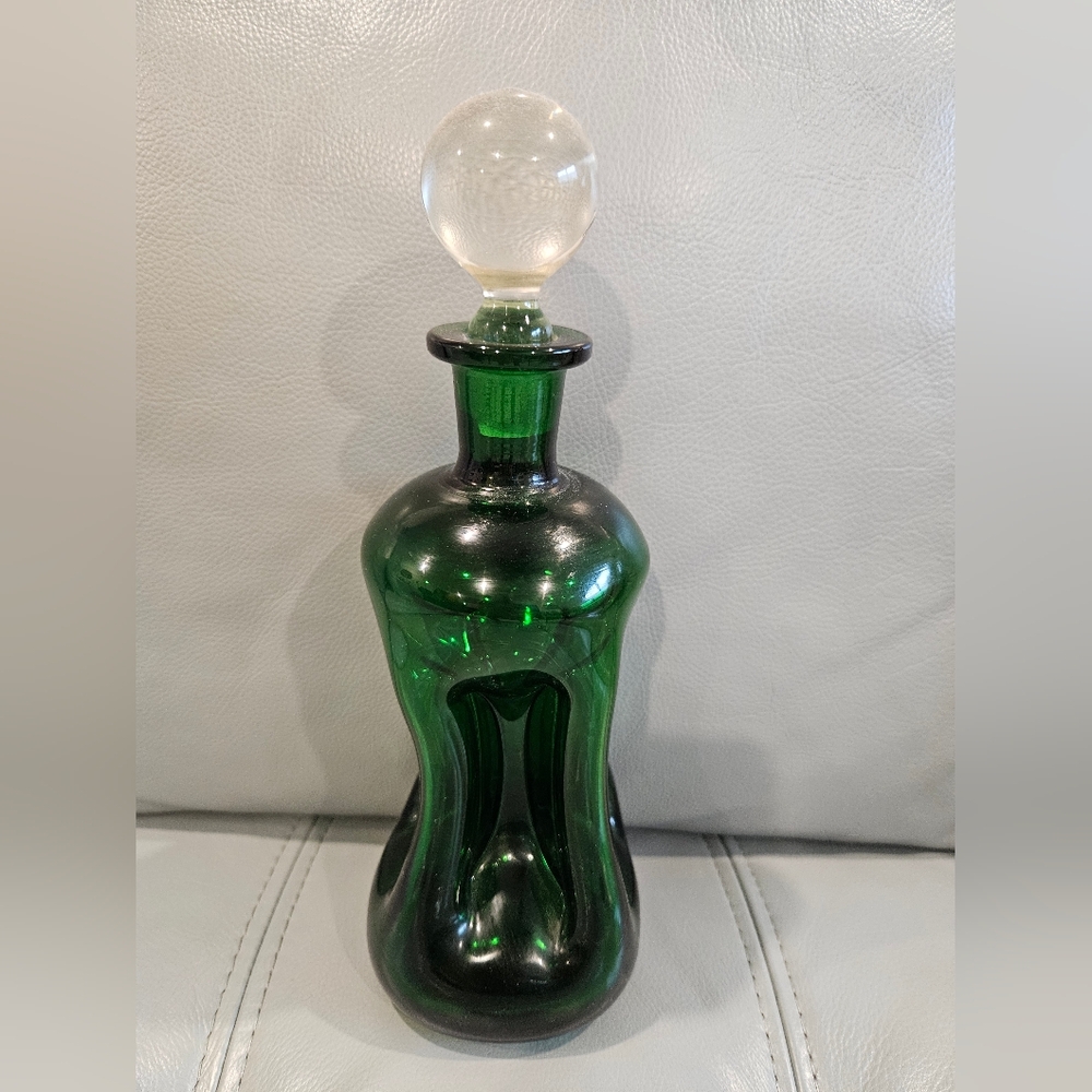 Vintage Emerald Green Decanter